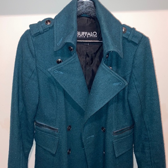 Buffalo long pea coat - Teal - size small - Picture 4 of 6